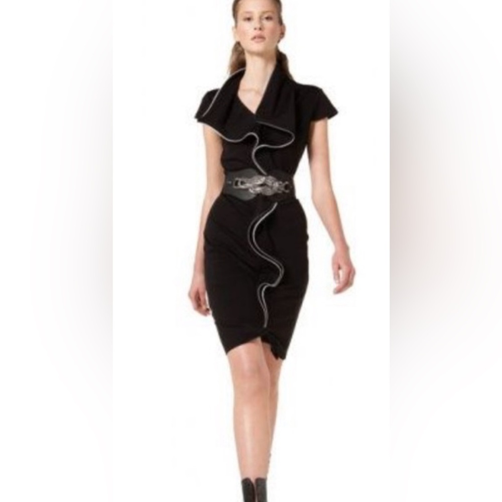 Samuel Dong navy zipper dress.